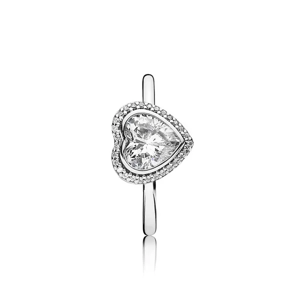 Pandora Δαχτυλίδι Καρδιά με Ζιρκόνια και Ασημί 190929CZ