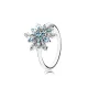Pandora Δαχτυλίδι Ασημί 925 με Μπλε Κρύσταλλα 190969NBLMX