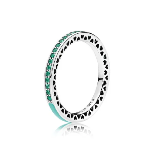 PANDORA Δαχτυλίδι Λαμπερές Καρδιές Μέντα 191011NRG