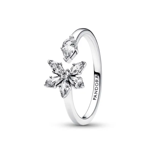 PANDORA Δαχτυλίδι Ασημένιο με Αστραφτερό Λουλούδι 192611C01