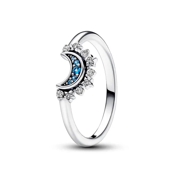 Pandora Ουράνιο μπλε αστραφτερό φεγγάρι Δαχτυλίδι 192675C01