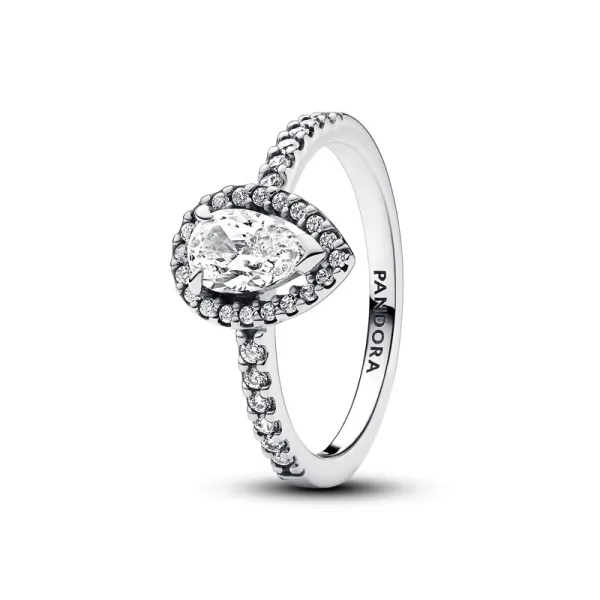 Pandora Δαχτυλίδι Ασημένιο Αστραφτερό με Εντυπωσιακή Πέτρα 192835C01