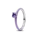Pandora δαχτυλίδι με μοβ καρδιά 193088C04