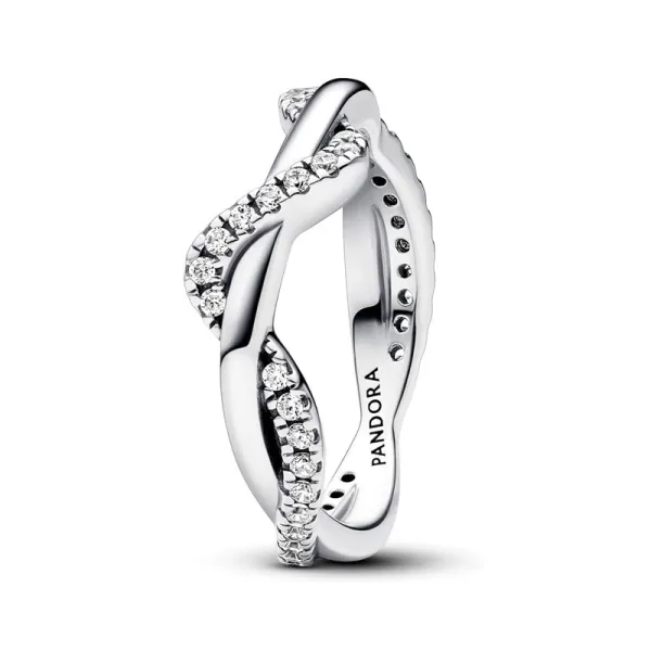 Pandora Αστραφτερό Ασημένιο Κυματιστό Δαχτυλίδι 193098C01