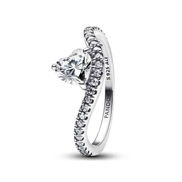 Pandora Κυματιστό Δαχτυλίδι με πέτρα 193661c01