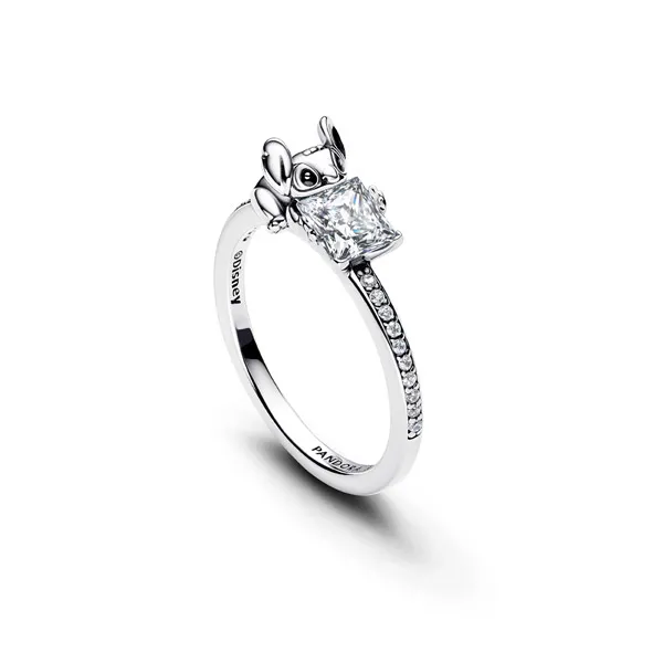 Pandora Δαχτυλίδι ασ. 925 με λευκή πέτρα Stitch 193740C01
