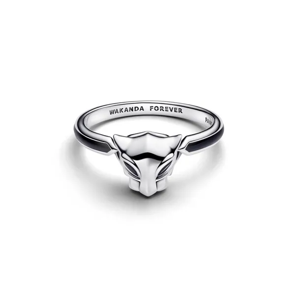 Pandora Δαχτυλίδι ασ. 925 με μαύρο κρύσταλλο & μαύρο σμάλτο, Marvel Black Panther 194223C01