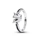 Pandora Δαχτυλίδι ασ. 925 με μαύρο κρύσταλλο & μαύρο σμάλτο, Marvel Black Panther 194223C01
