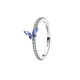 Pandora Δαχτυλίδι Ασημί Πεταλούδα Μπλε 194269C01