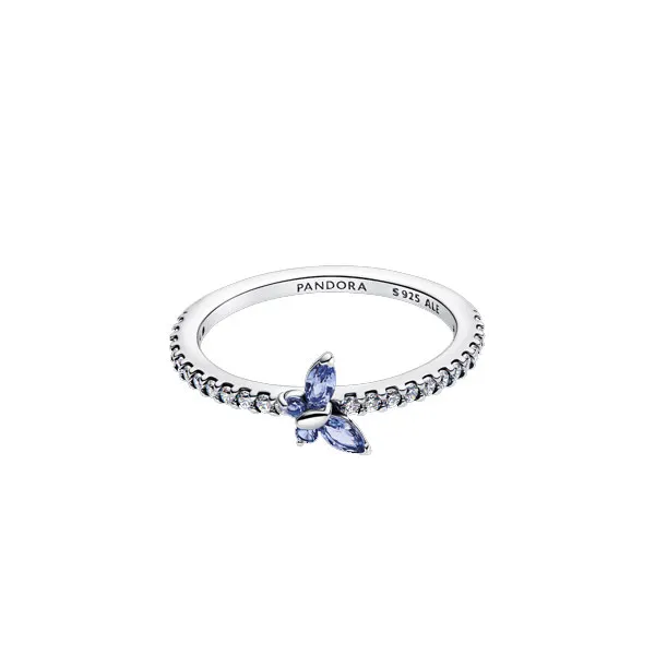 Pandora Δαχτυλίδι Ασημί Πεταλούδα Μπλε 194269C01