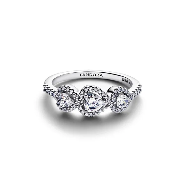 PANDORA Δαχτυλίδι με σχήμα καρδιές 194413C01