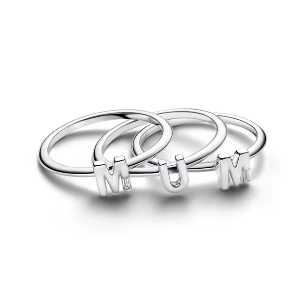 Pandora Δαχτυλίδι Ασημί Μαμά Γράμματα 194458C01
