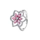 Pandora Δαχτυλίδι Ασημί Ροζ Λουλούδι Κοκτέιλ 194577C01