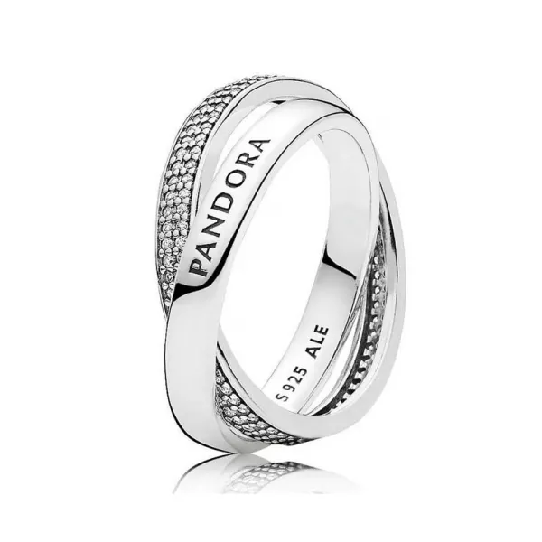 Pandora Διπλό Δαχτυλίδι Ασημένιο 196547CZ