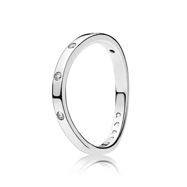 Pandora Δαχτυλίδι ασ.925 με κυβική ζιρκόνια, κυρτό 197113CZ