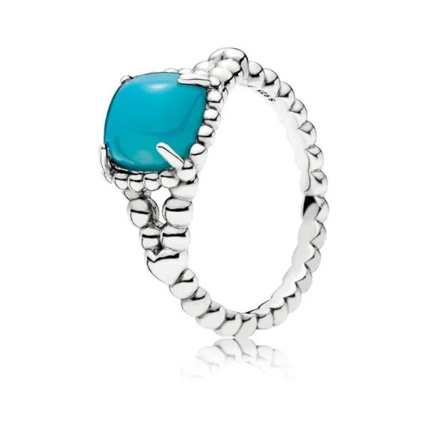 Pandora Ασημένιο Δαχτυλίδι με μπλε πέτρα 197188 NSC