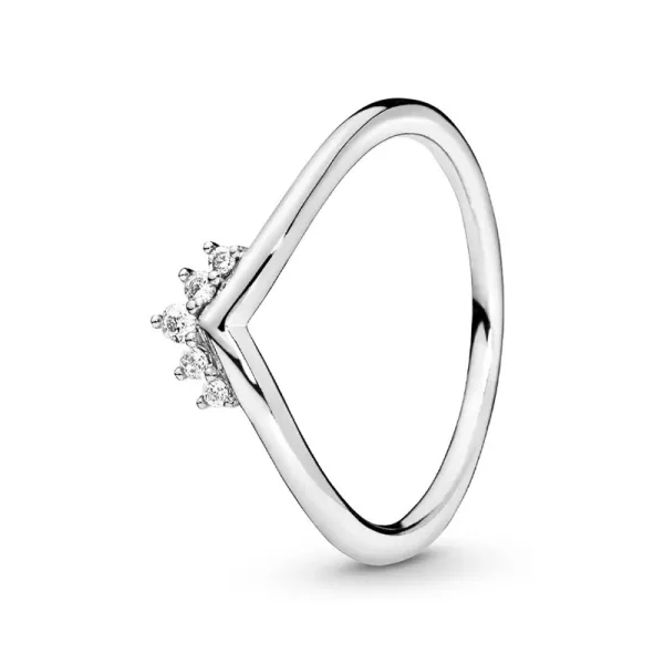 Pandora Δαχτυλίδι ασ. 925 με διαφ. κυβ. ζιρκόνια, τιάρα wishbone 198282CZ