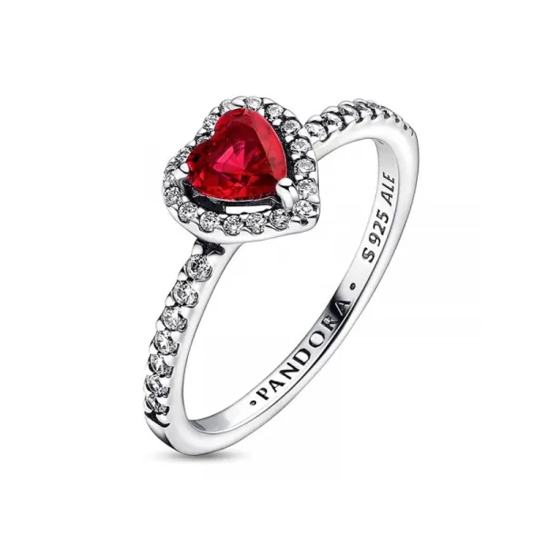 Pandora Δαχτυλίδι Ανυψωμένη κόκκινη καρδιά 198421C02