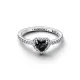Pandora Δαχτυλίδι Ανυψωμένη μαύρη καρδιά 198421C04