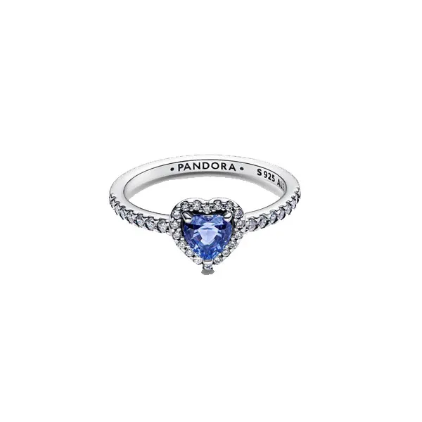 Pandora Δαχτυλίδι Ανυψωμένη μπλε καρδιά 198421C05