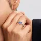 Pandora Δαχτυλίδι Ανυψωμένη μπλε καρδιά 198421C05