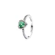 Pandora Δαχτυλίδι Ασημί με Καρδιά Πράσινη 198421C07