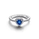 Pandora Δαχτυλίδι Ασημί με Καρδιά Μπλε 198421C09