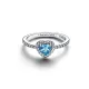 Pandora Δαχτυλίδι Ασημί με Καρδιά Γαλάζιο 198421C10