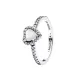 Pandora Δαχτυλίδι Ασημί με Καρδιά Άσπρο 198421C11