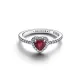 Pandora Δαχτυλίδι Ασημί με Καρδιά Κόκκινη 198421C13