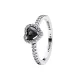 Pandora Δαχτυλίδι Ανυψωμένη μαύρη καρδιά 198421C04