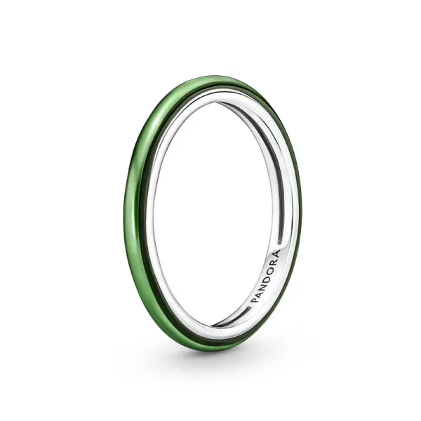 PANDORA Δαχτυλίδι με πράσινο σμάλτο 199655C03
