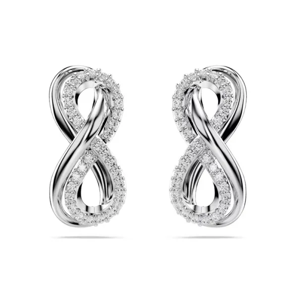 Swarovksi Καρφωτά σκουλαρίκια Άπειρο, Λευκό, ρόδιο 5687269