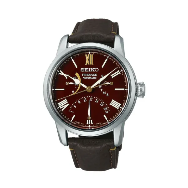 Seiko Ρολόι Αυτόματο με Καφέ Δερμάτινο Λουράκι SPB395J1