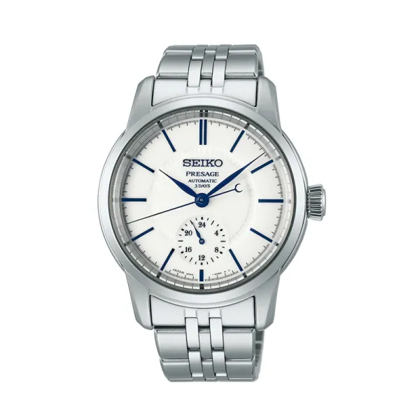 SEIKO Presage Ανδρικό Ρολόι Αυτόματο με Ασημί Μεταλλικό Μπρασελέ SPB445J1