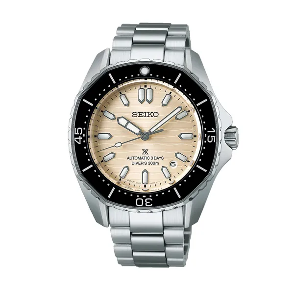 Seiko Ρολόι για άνδρες Prospex Diver – Πολυγωνικό σε λευκό μαργαριτάρι με αυτόματο μηχανισμό SPB481J1