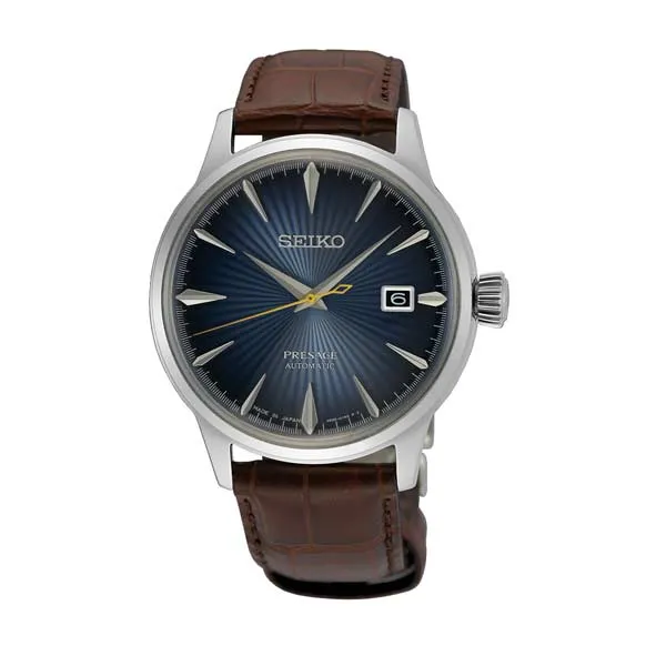 SEIKO Ώρα κοκτέιλ «Μεσάνυχτα Μπλε Φεγγάρι» Αυτόματο Ασημί ανοξείδωτο δερμάτινο ραβδί SRPK15J1