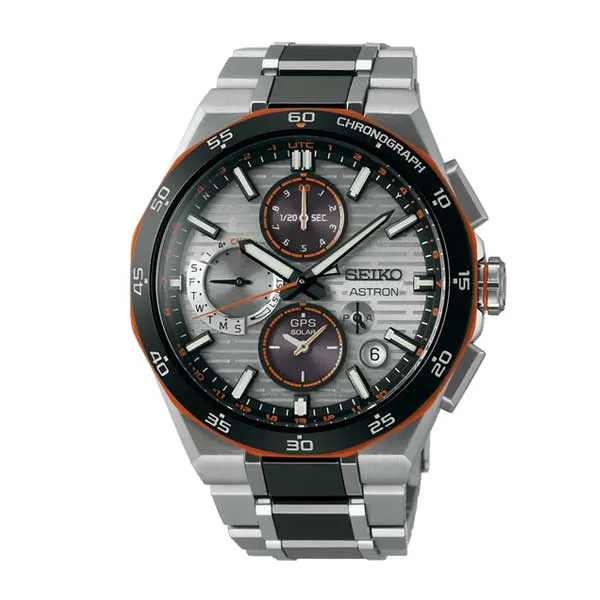 Seiko Ανδρικό Ρολόι Astron Future Innovation – Πορτοκαλί Accent GPS Solar L.E. SSH183J1