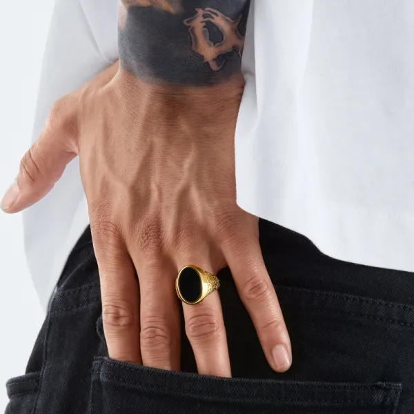 Thomas Sabo Δαχτυλίδι μαύρο-χρυσό TR2242-177-11-64