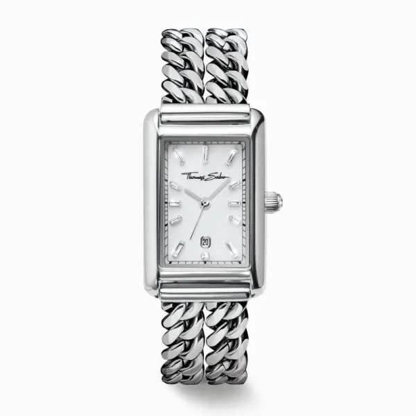 Thomas Sabo Ασημένιο γυναικείο ρολόι Elegance σε ορθογώνιο σχήμα WA0428-201-201