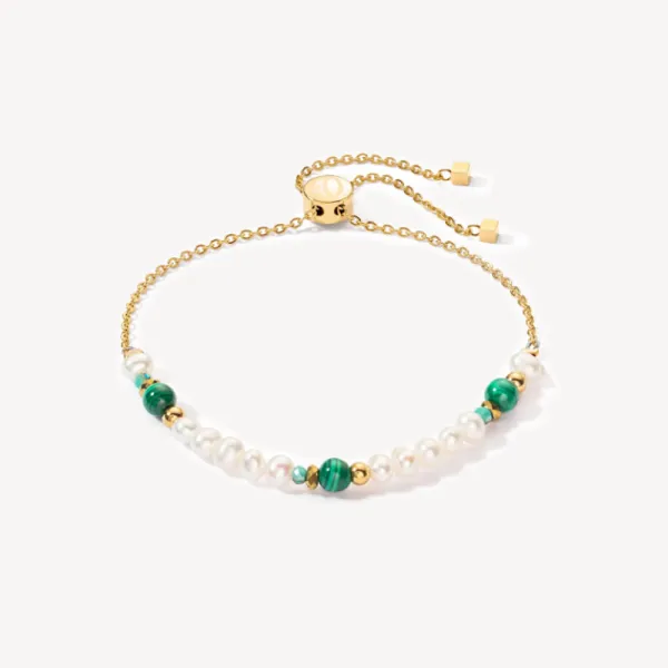 COEUR DE LION Βραχιόλι Harmony με μαργαριτάρια γλυκού νερού & χρυσό μαλαχίτη 1108300500