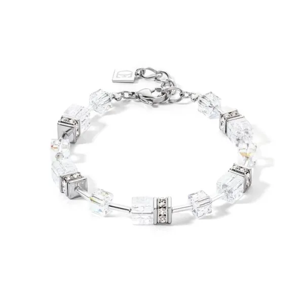 COEUR DE LION GeoCUBE® Βραχιόλι Iconic Nature ασημί-λευκό 3018301417