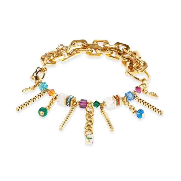 COEUR DE LION Βραχιόλι Sunray Cube Couture χρυσό-πολύχρωμο 3020301516