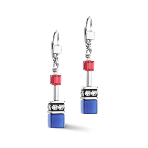 COEUR DE LION GeoCUBE® Εμβληματικά σκουλαρίκια ασημένια 2838200330