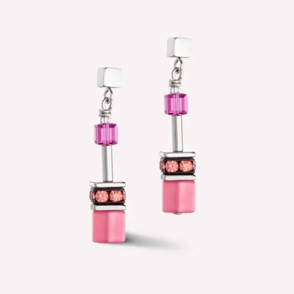 COEUR DE LION GeoCUBE® Εμβληματικά σκουλαρίκια Viva Ματζέντα 2838210422