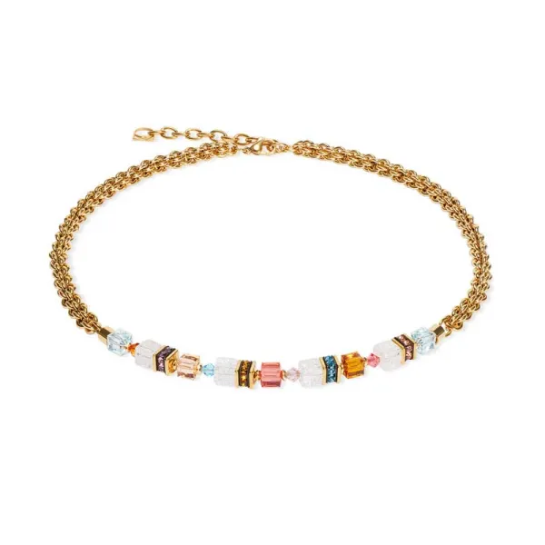 COEUR DE LION GeoCUBE® Κολιέ Fusion Summer χρυσό-sunset 3021101546