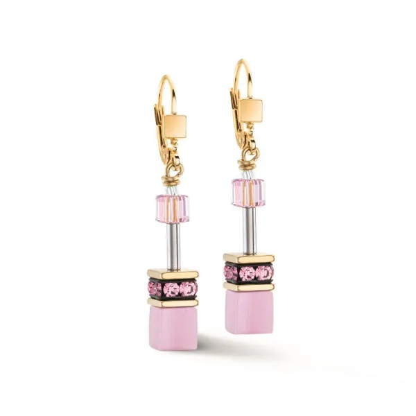 COEUR DE LION GeoCUBE® Σκουλαρίκια Iconic Precious ροζ-πορτοκαλί 4905211902