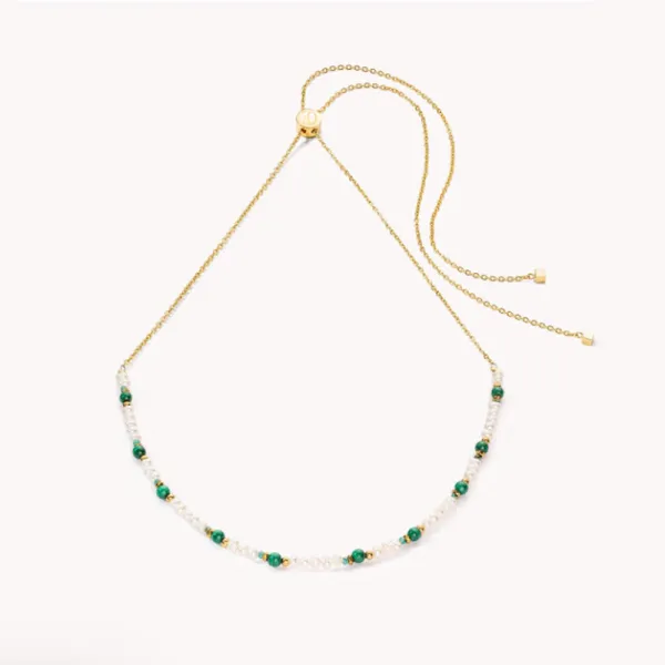 Κολιέ COEUR DE LION Harmony μαργαριτάρια γλυκού νερού μαλαχίτης & χρυσός 1108100500