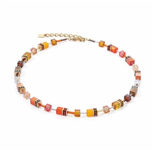 COEUR DE LION GeoCUBE® Εμβληματικό κολιέ Sunset χρυσό 2838100211