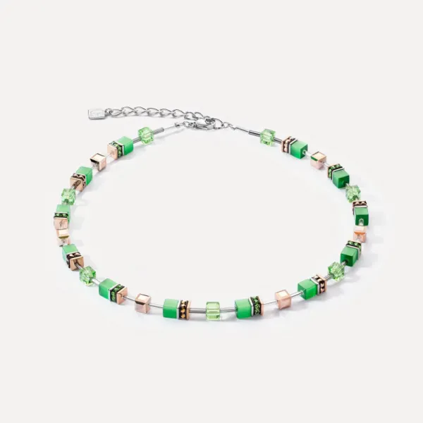 COEUR DE LION GEOCUBE® Εμβληματικό μονόχρωμο κολιέ πράσινο 4016100500